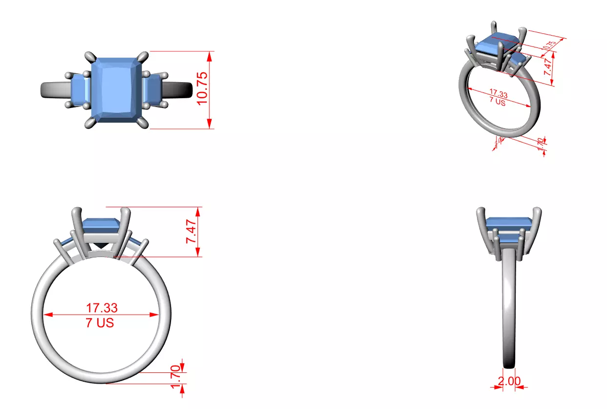 Solitaire Ring 3dm stl renders animation videos details 3D print model_4