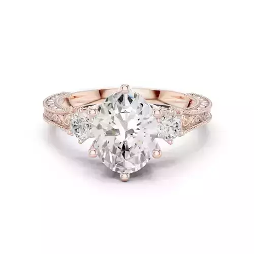 Oval Solitaire Ring 3dm stl renders animation videos details 