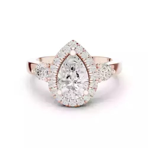 Pear Solitaire Ring 3dm stl renders animation videos details 