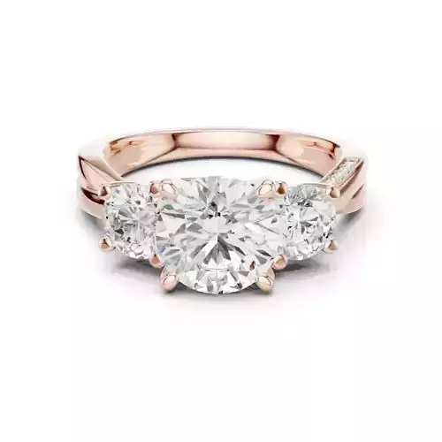 Trio Round Solitaire Ring 3dm stl renders animation videos