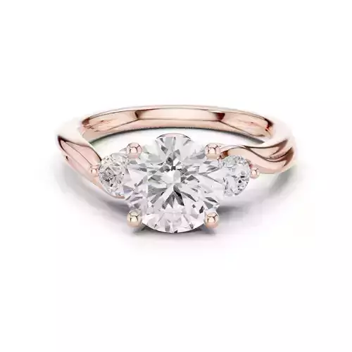 Trio Round Diamond Solitaire Ring 3dm stl renders animation