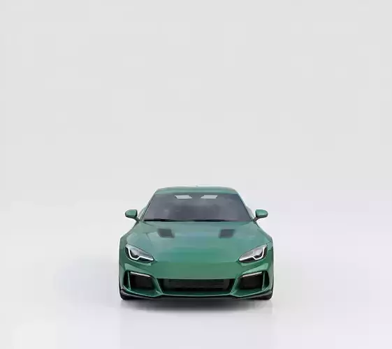 Modern British Racing Green Sports Coupe Low-poly 3D model