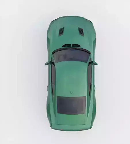 Modern British Racing Green Sports Coupe Low-poly 3D model 5
