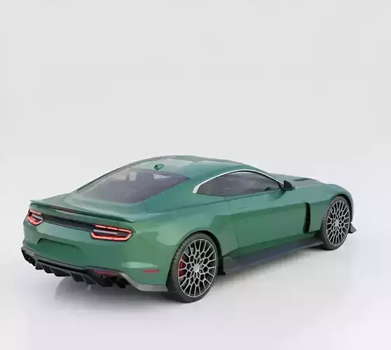 Modern British Racing Green Sports Coupe Low-poly 3D model 3