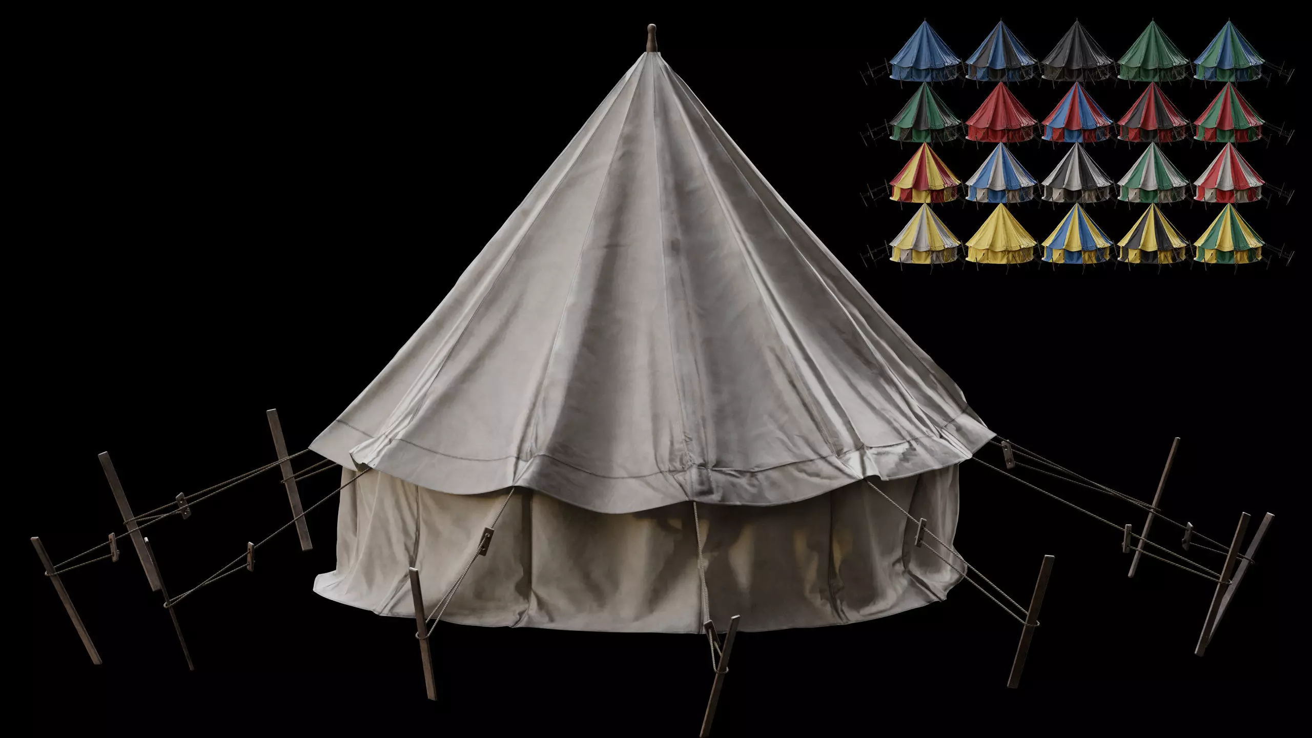 Medieval Tent 07 Low-poly 3D model