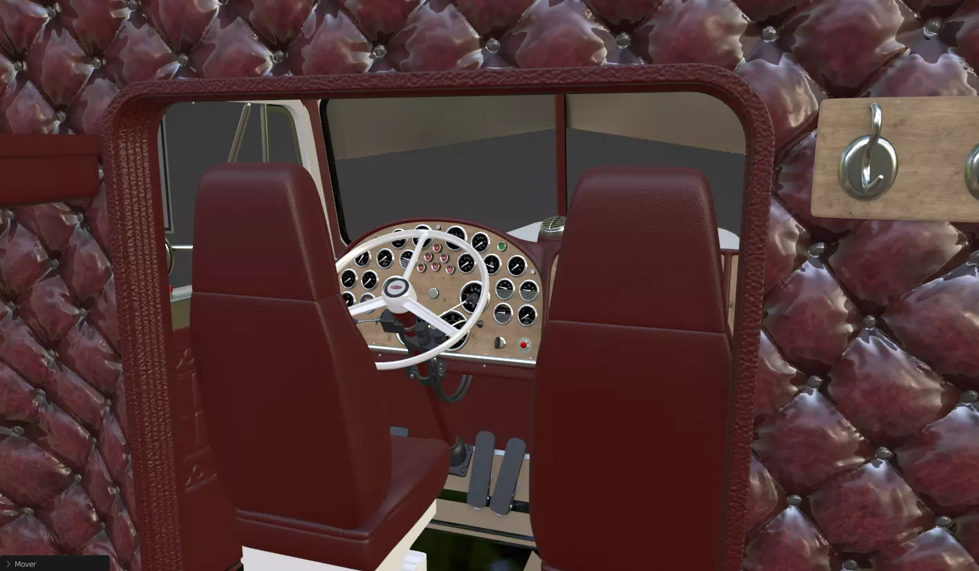 Peterbilt 359 Low-poly 3D model_7