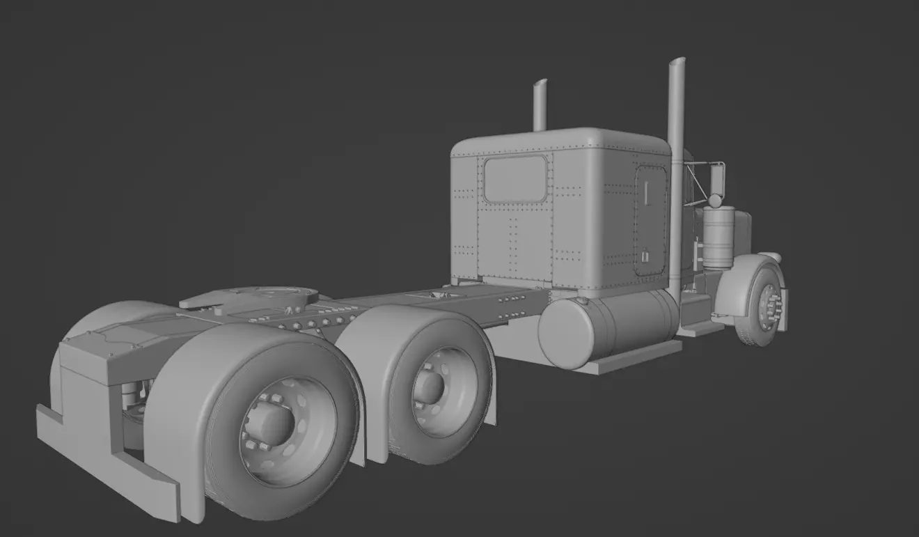 Peterbilt 359 Low-poly 3D model_10
