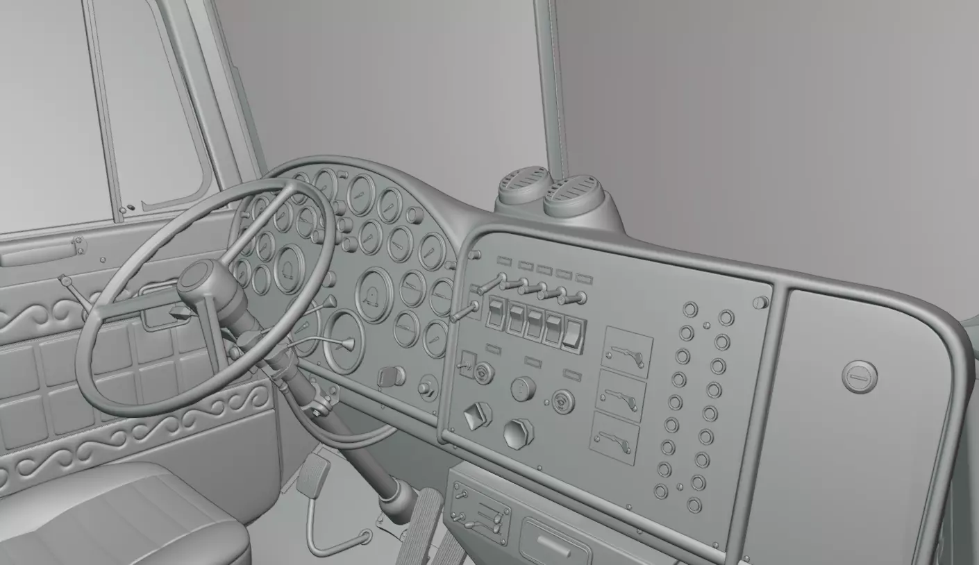 Peterbilt 359 Low-poly 3D model_13