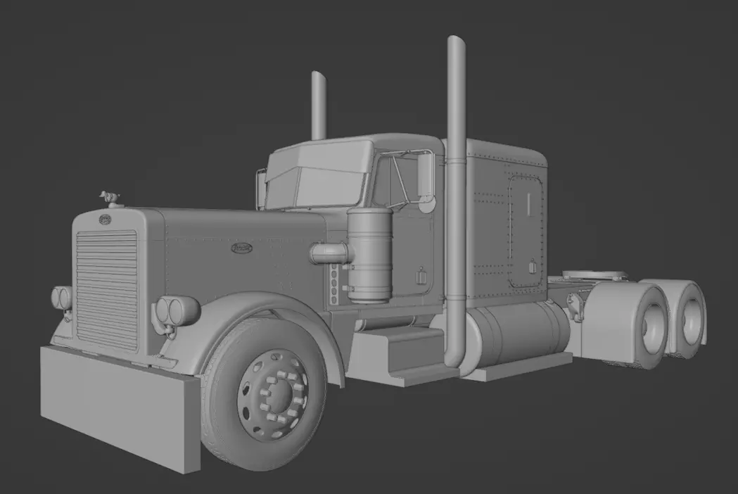 Peterbilt 359 Low-poly 3D model_8