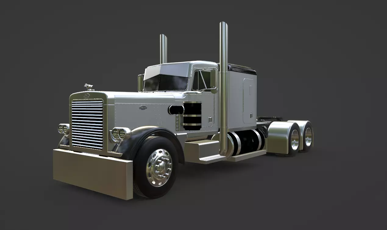 Peterbilt 359 Low-poly 3D model_0