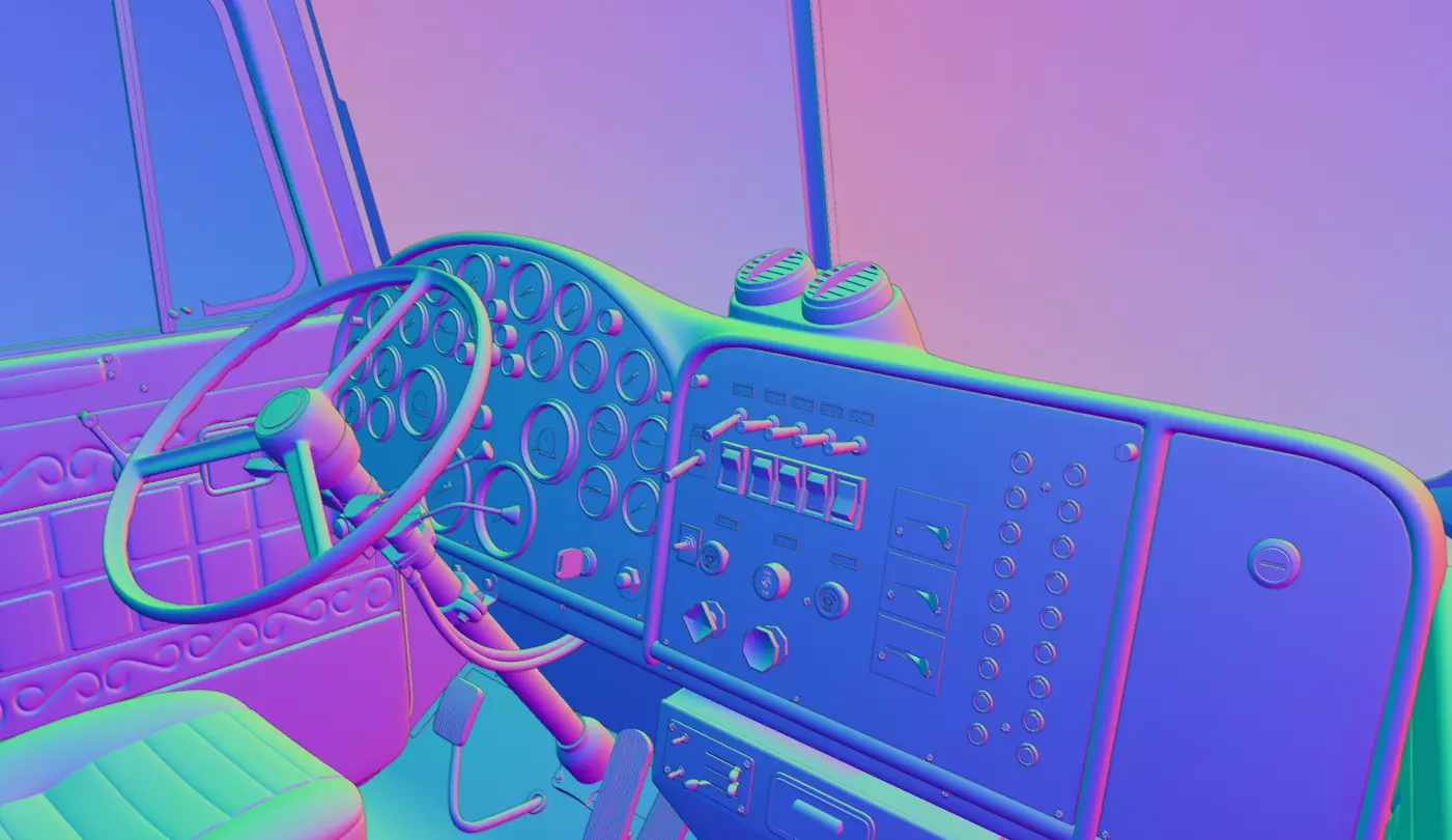 Peterbilt 359 Low-poly 3D model_12