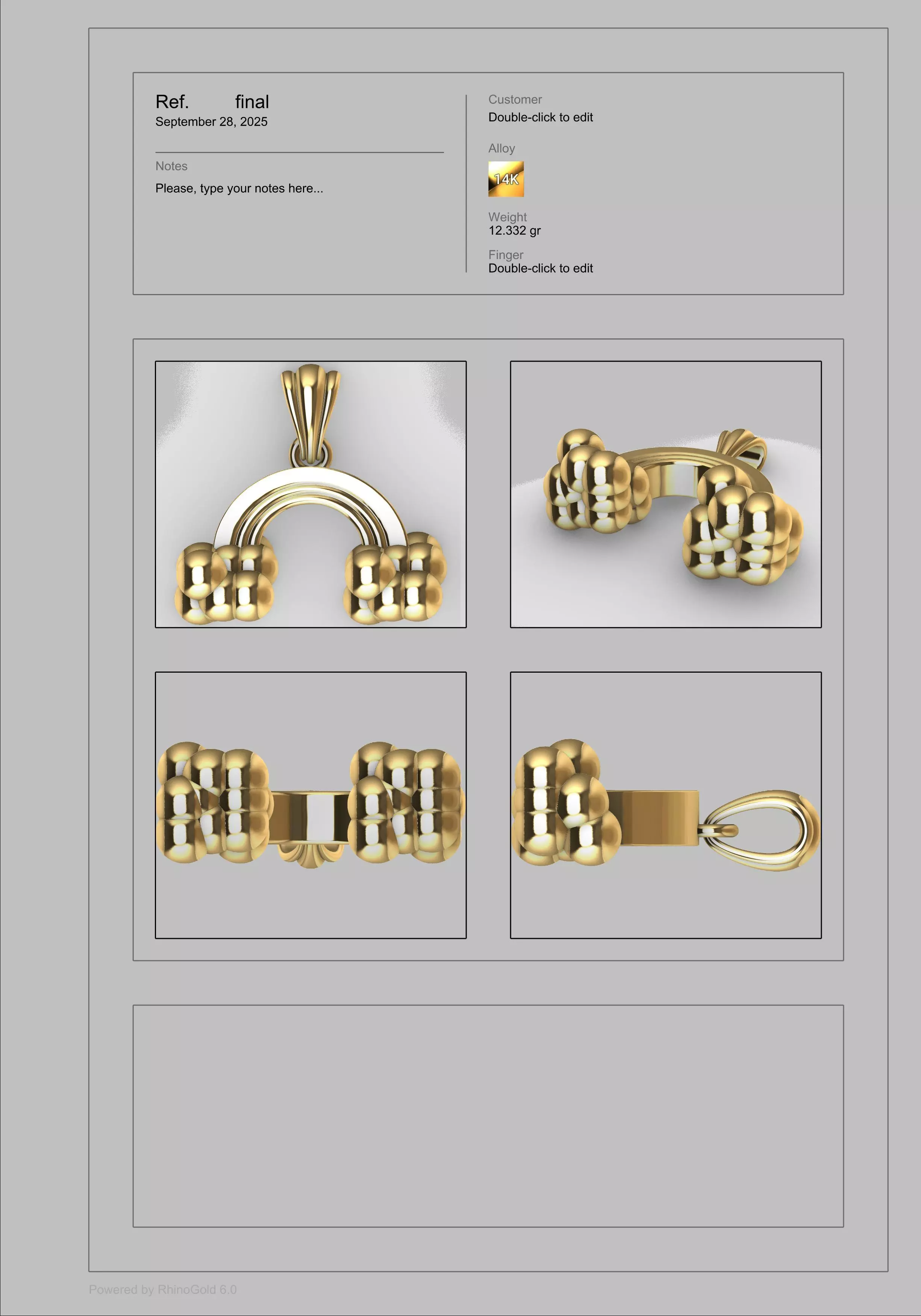 Rainbow Cloud Pendant with Bail 3D print model_19