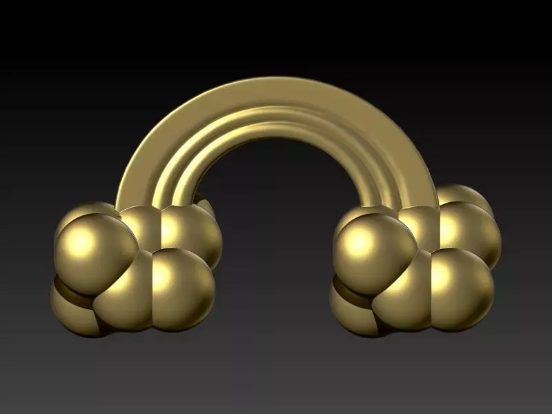 Rainbow Cloud Pendant with Bail 3D print model_1