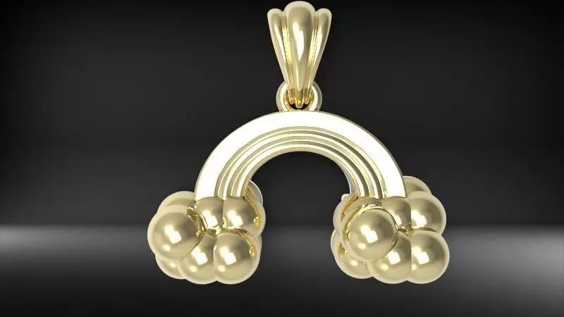 Rainbow Cloud Pendant with Bail 3D print model_13