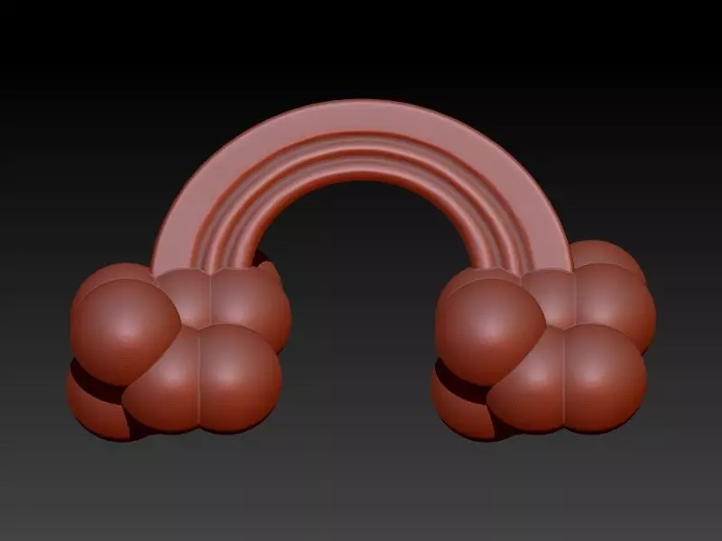 Rainbow Cloud Pendant with Bail 3D print model_3