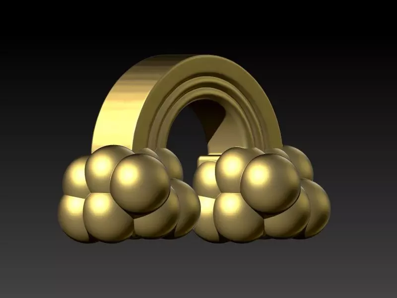 Rainbow Cloud Pendant with Bail 3D print model_5