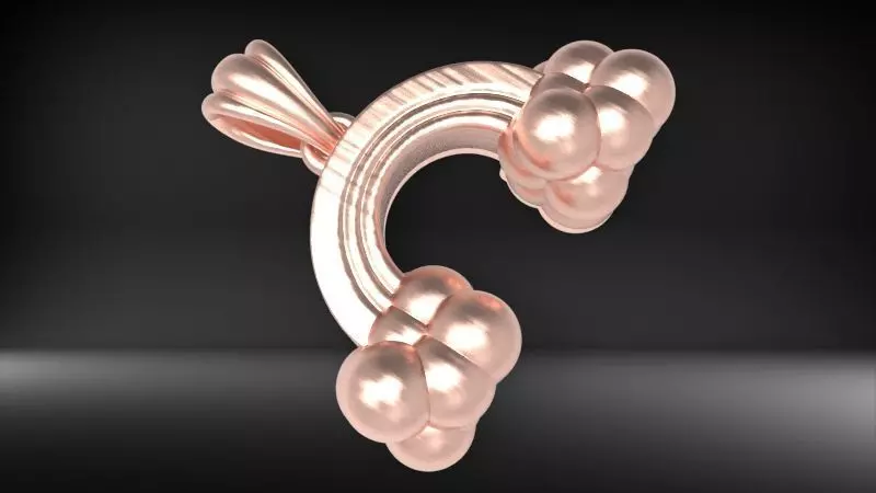 Rainbow Cloud Pendant with Bail 3D print model_9