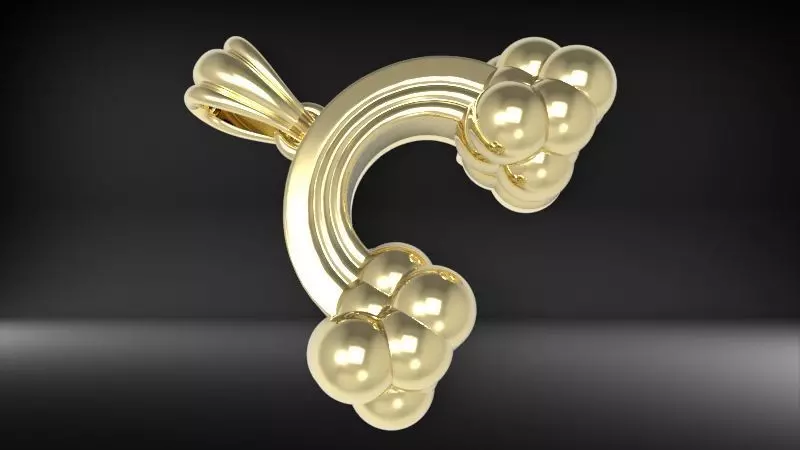 Rainbow Cloud Pendant with Bail 3D print model_7