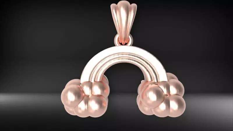 Rainbow Cloud Pendant with Bail 3D print model_8