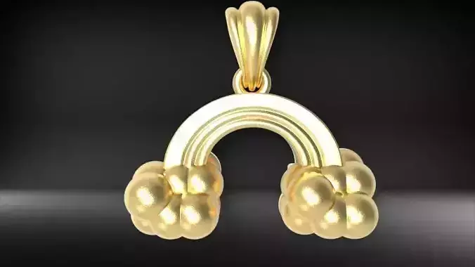 Rainbow Cloud Pendant with Bail