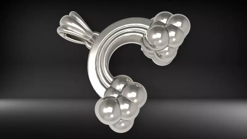 Rainbow Cloud Pendant with Bail 3D print model_6