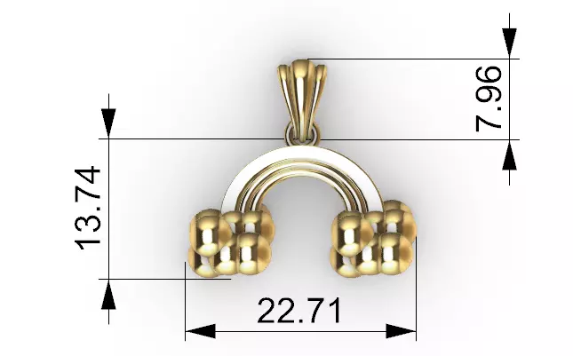 Rainbow Cloud Pendant with Bail 3D print model_14