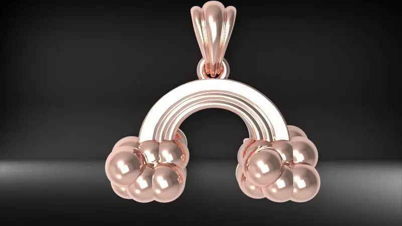 Rainbow Cloud Pendant with Bail 3D print model_10