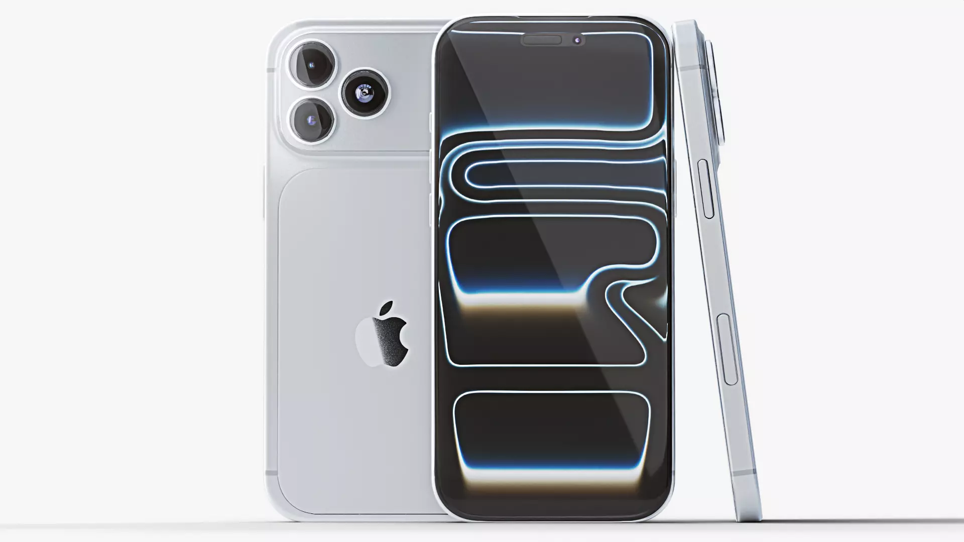 iPhone 17 Pro Max Silver Low-poly 3D model