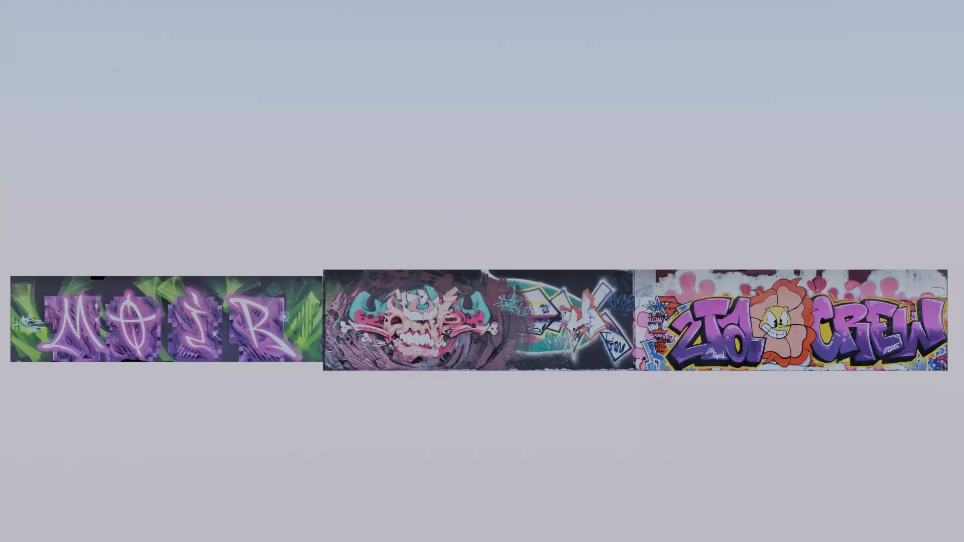 Big graffiti wall IV 3D model_4
