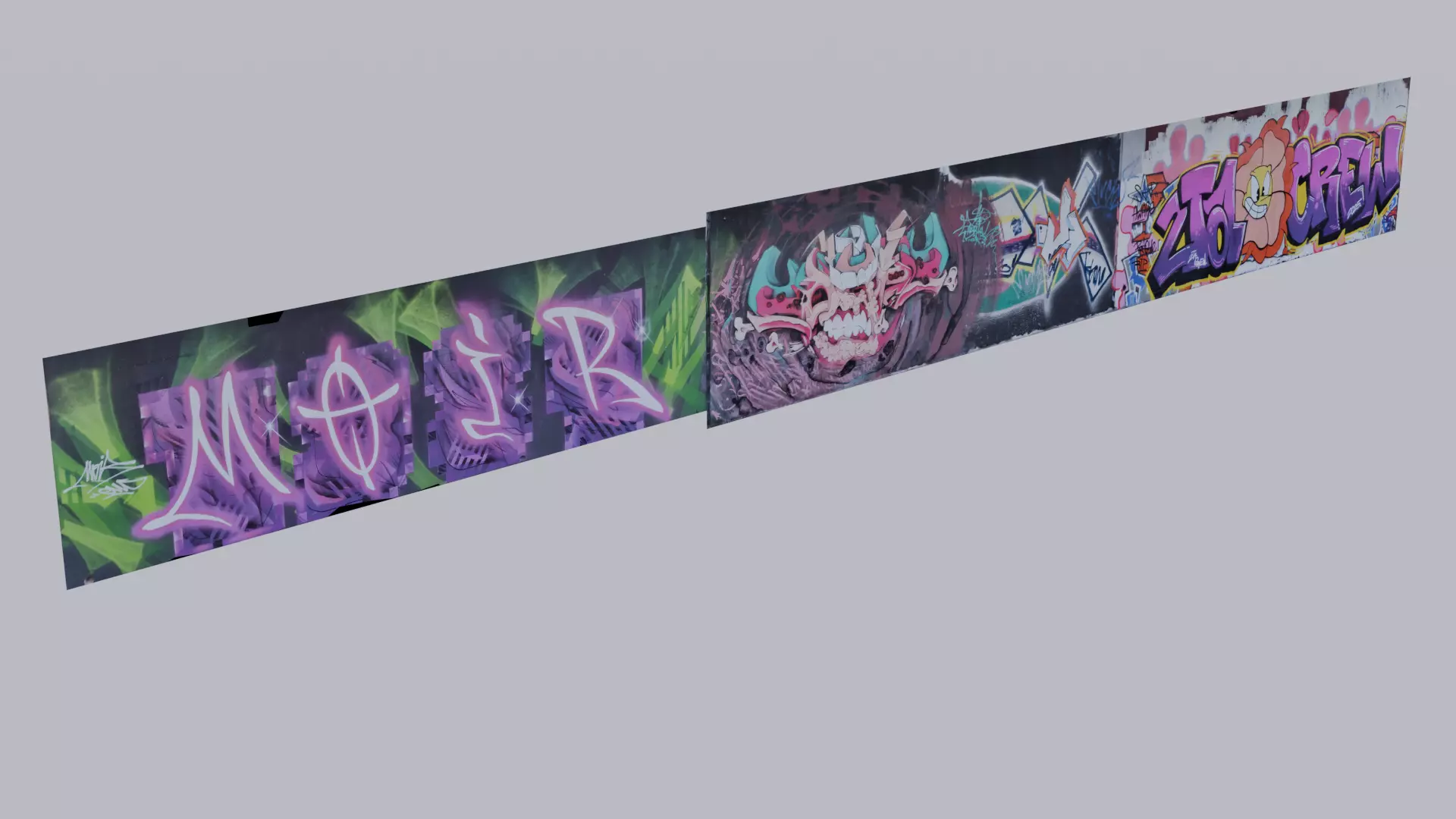 Big graffiti wall IV 3D model_5