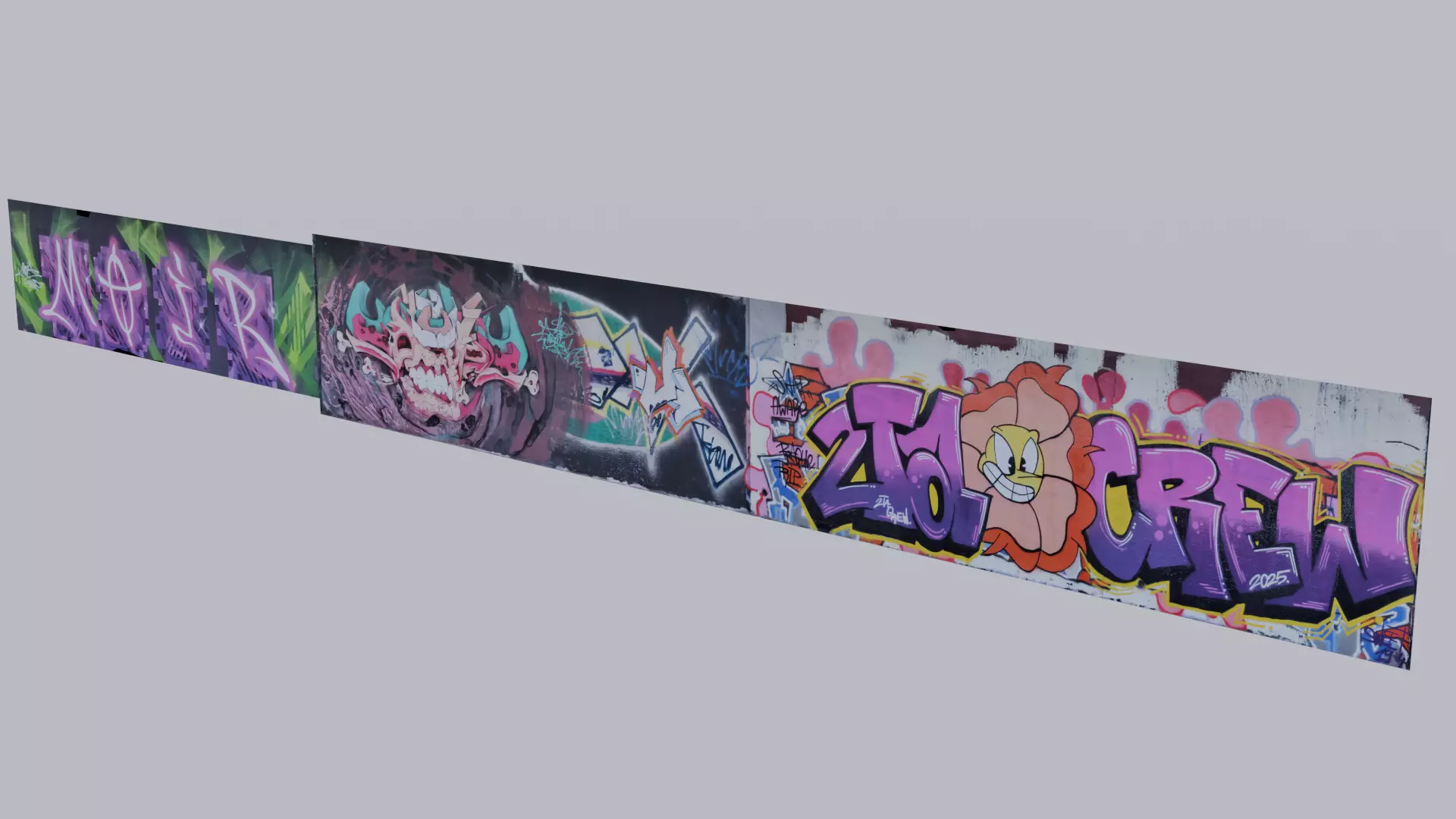 Big graffiti wall IV 3D model_6