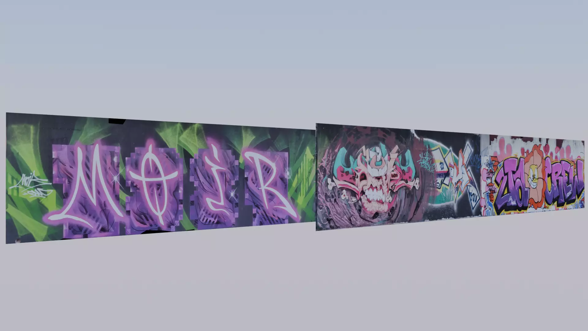 Big graffiti wall IV 3D model_3