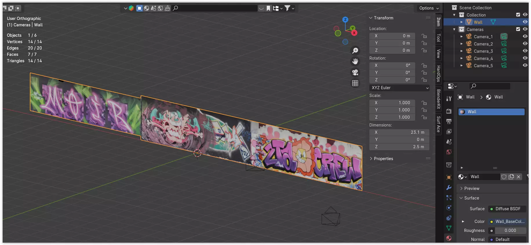 Big graffiti wall IV 3D model_9