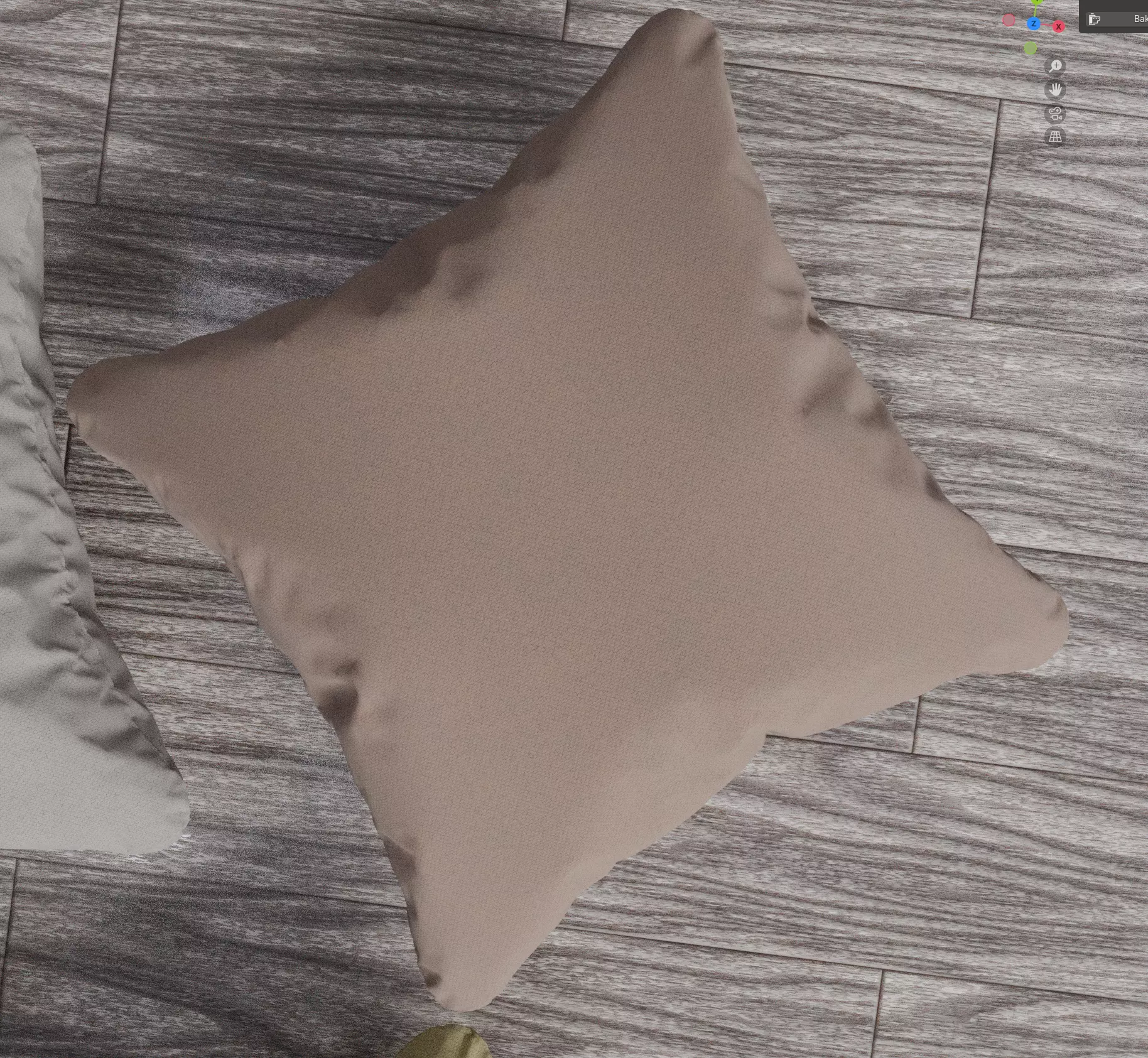 Square Cushion Set 4 Unique Meshes 4 Colors Decorative Pillows Low-poly 3D model_7