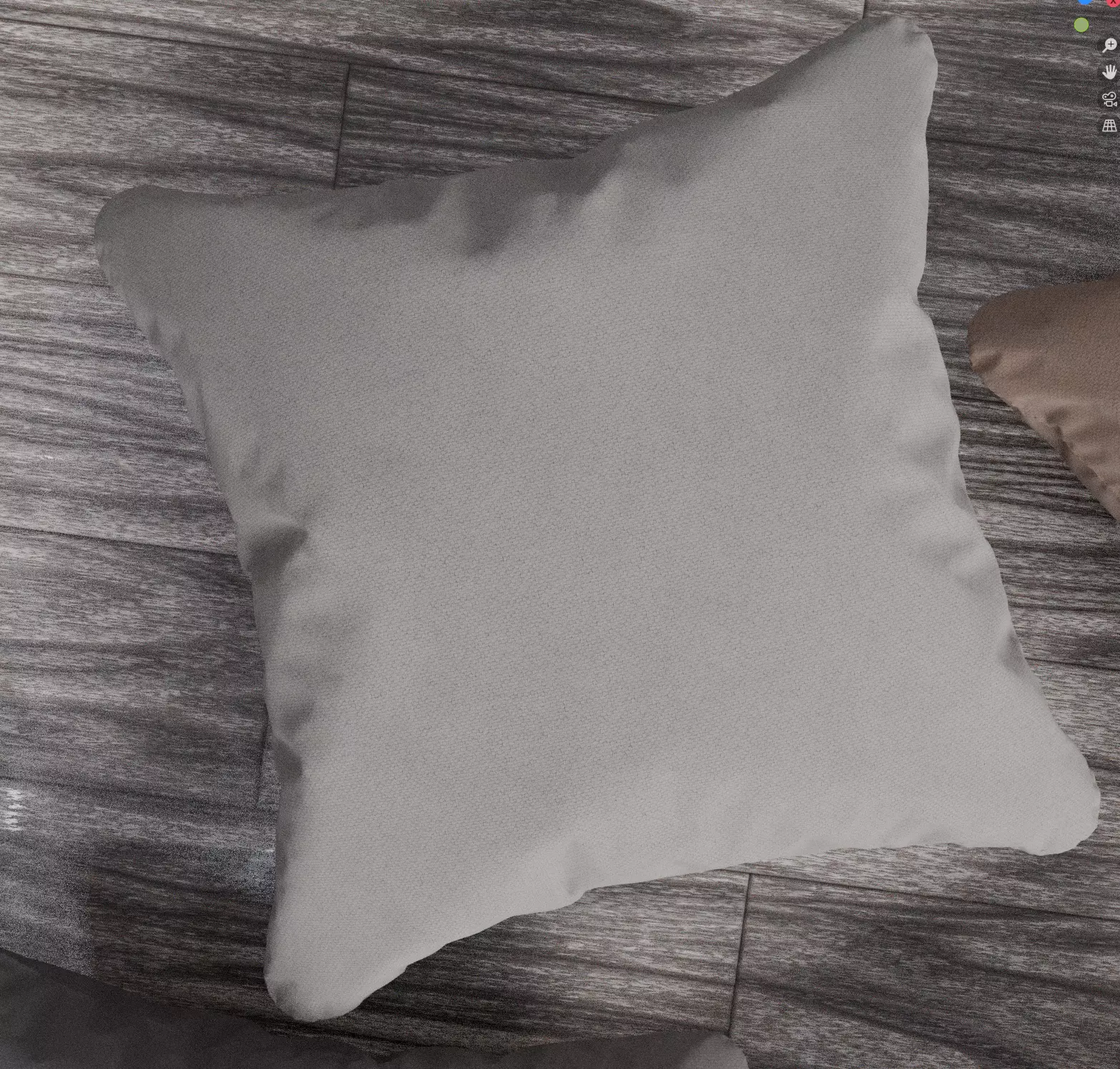 Square Cushion Set 4 Unique Meshes 4 Colors Decorative Pillows Low-poly 3D model_6