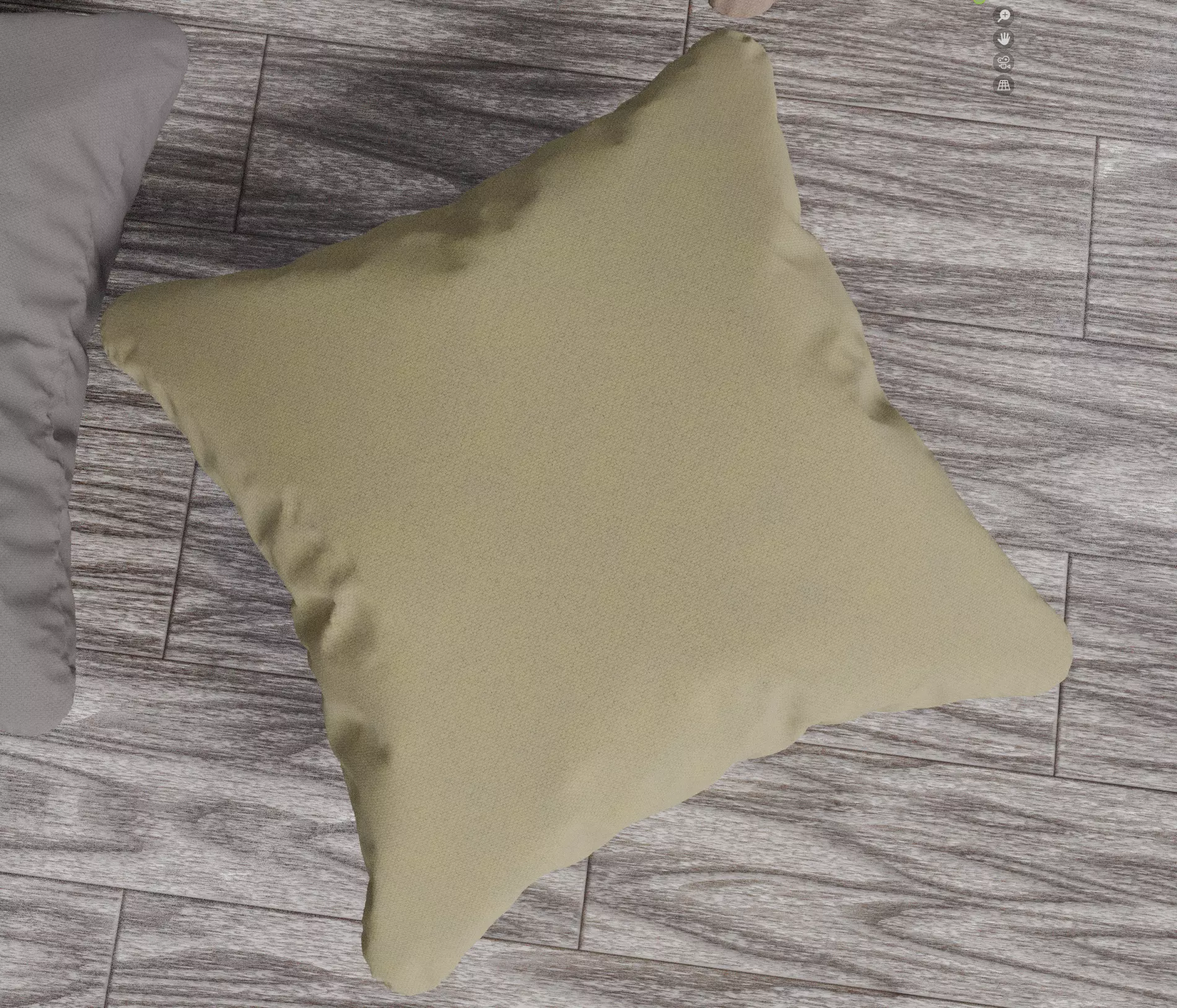 Square Cushion Set 4 Unique Meshes 4 Colors Decorative Pillows Low-poly 3D model_4
