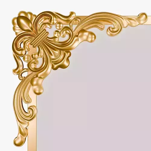 Deco 79 Ornate Vintage Mirror 3D Model Baroque Style Gold Frame 3D model