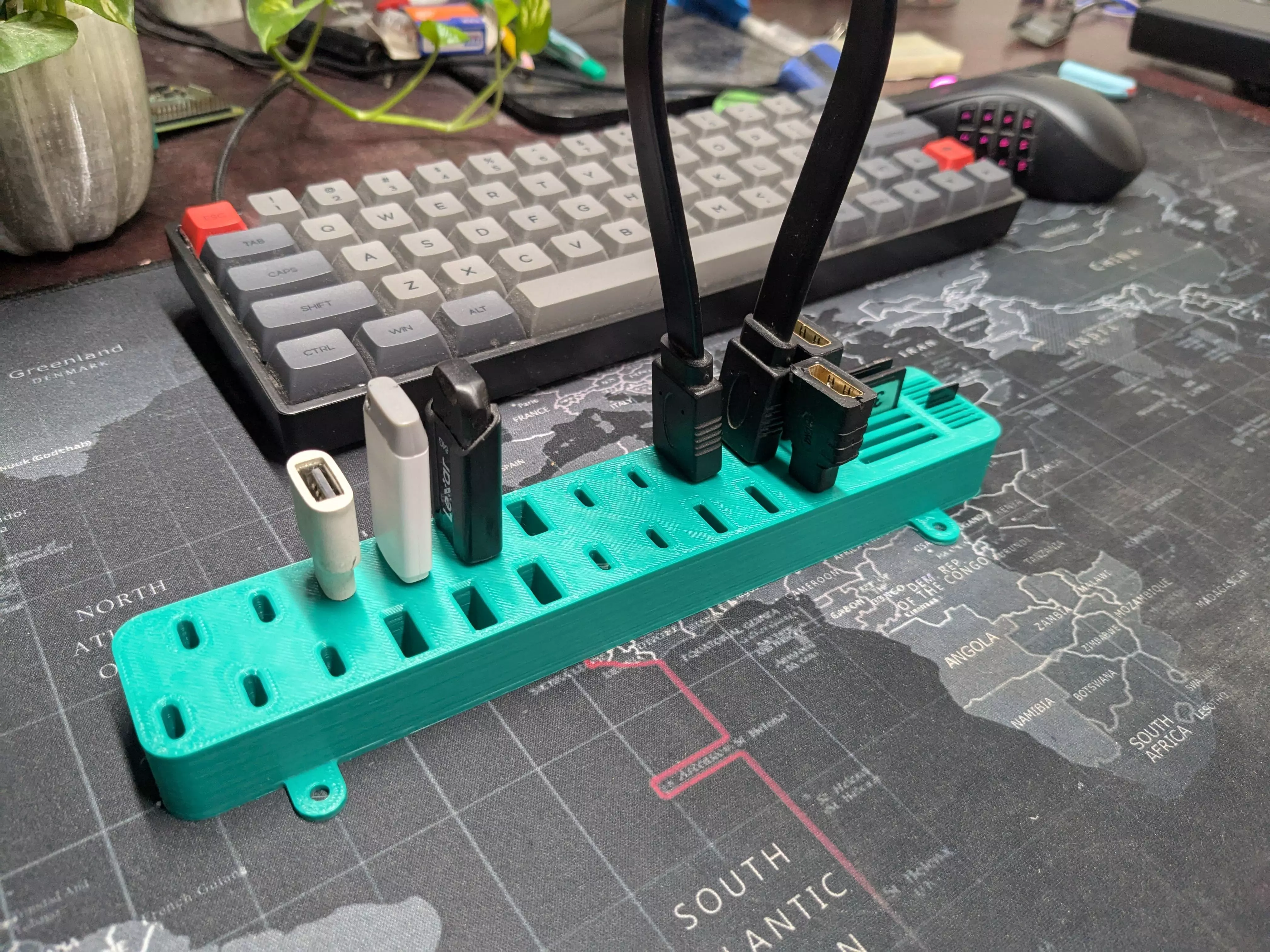 Universal Cable and Adapter Organizer Wall or Desk Mount Free 3D print model_1