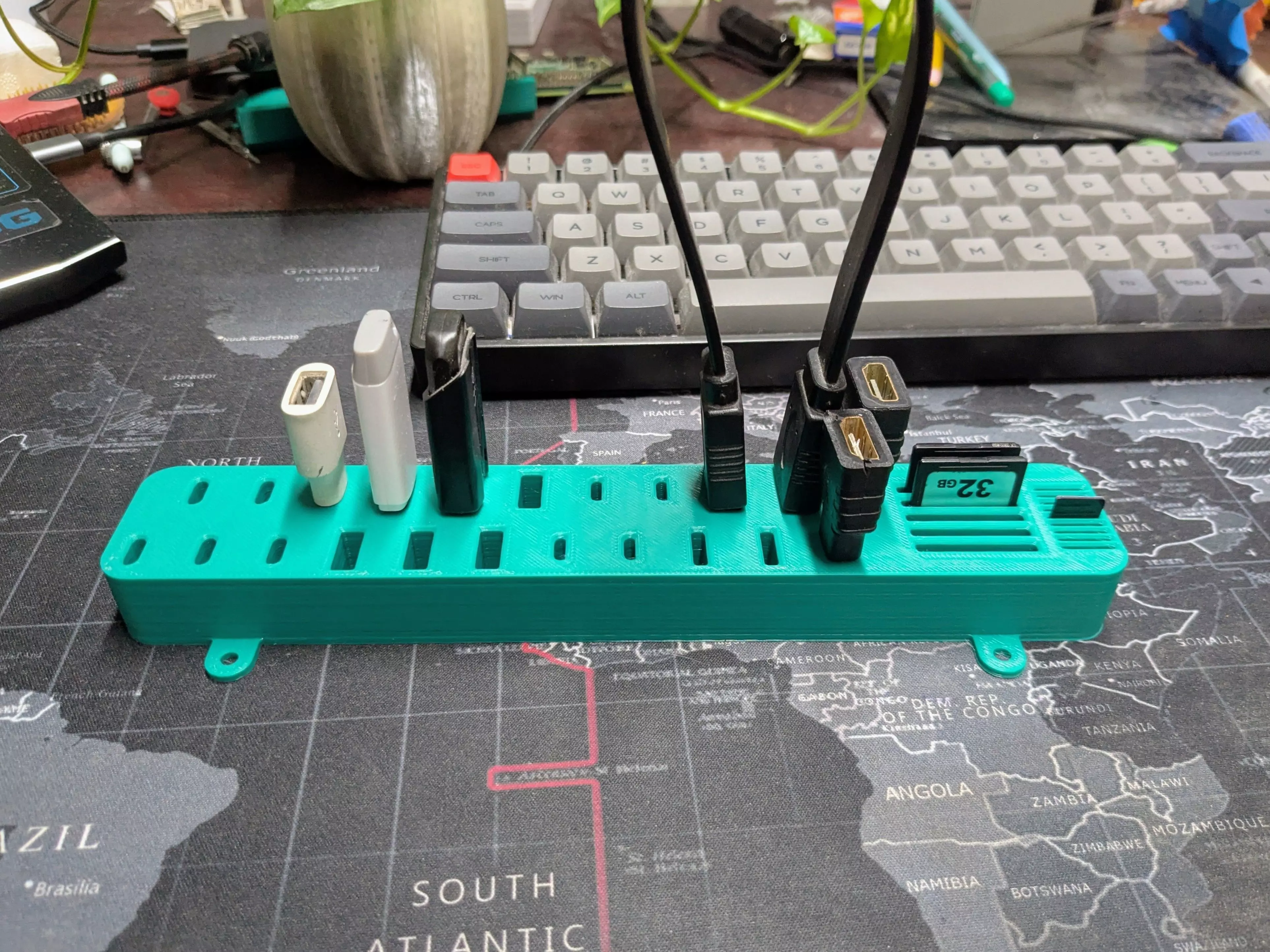 Universal Cable and Adapter Organizer Wall or Desk Mount Free 3D print model_2