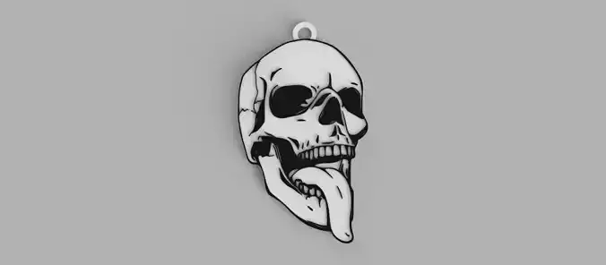 Skull Sticking Out Tongue Logo keychain - pendant - earring