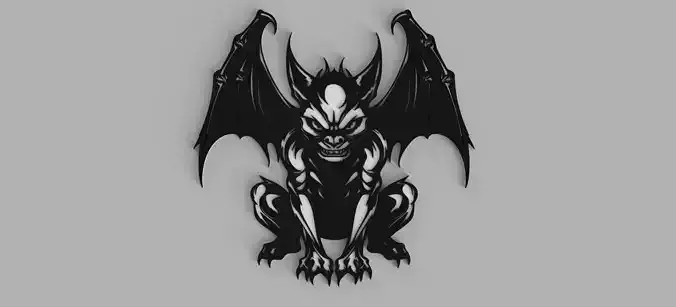 DEMON with wings Crouching Devil Picture Wall