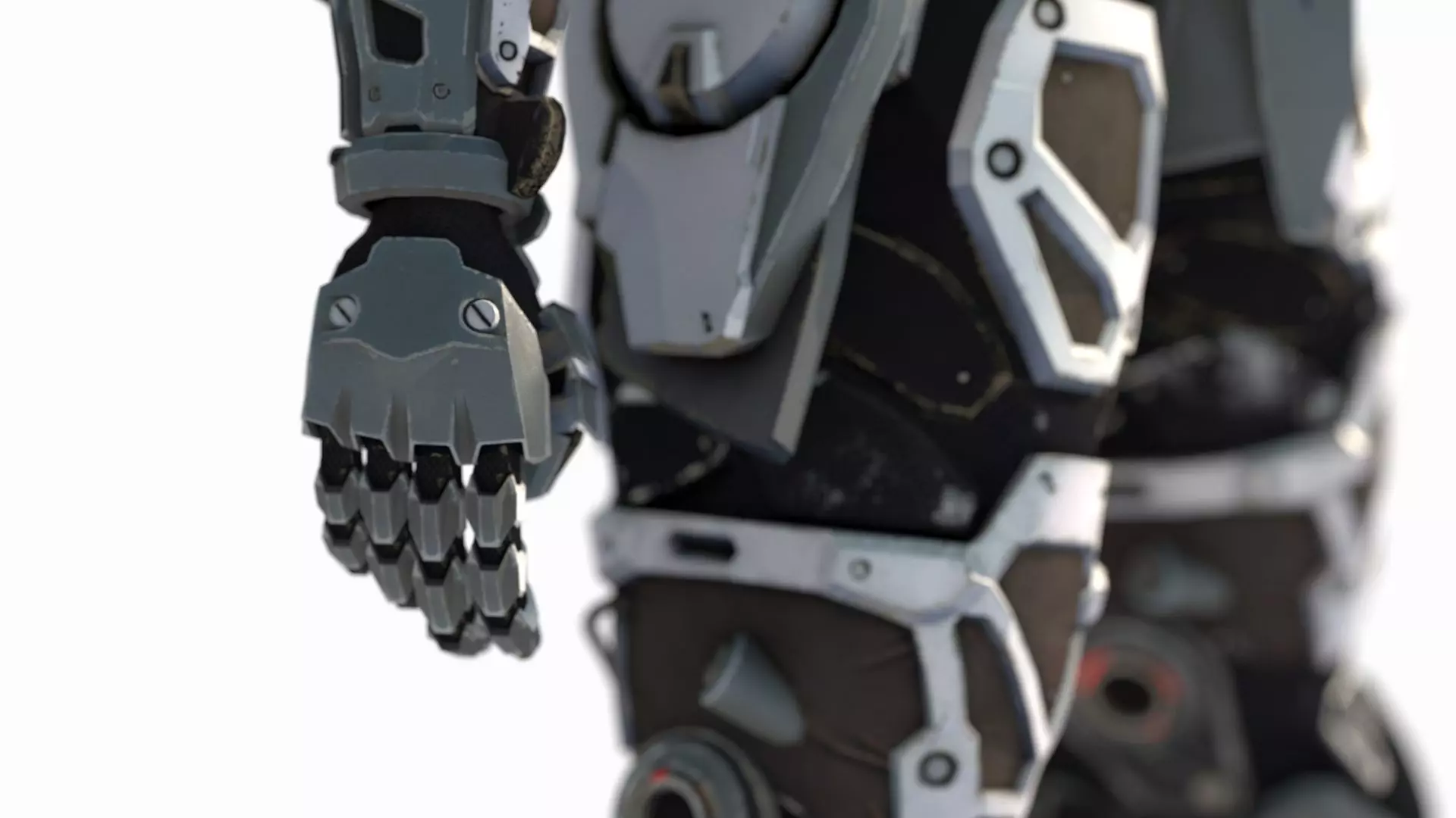 Future Sci-Fi Fighter Armor 3D model_9