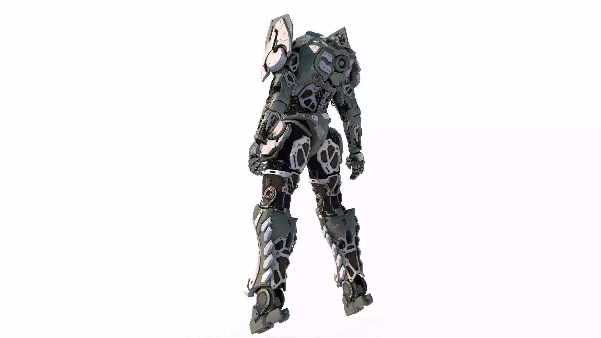 Future Sci-Fi Fighter Armor 3D model_6