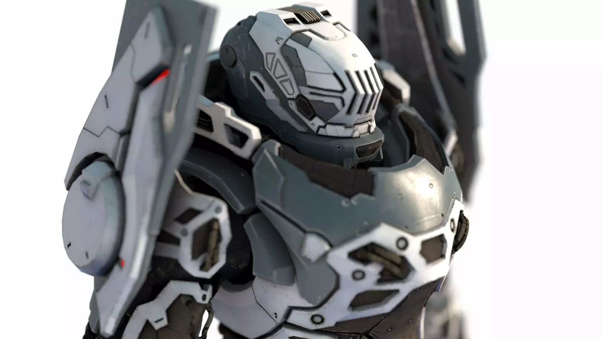Future Sci-Fi Fighter Armor 3D model_7