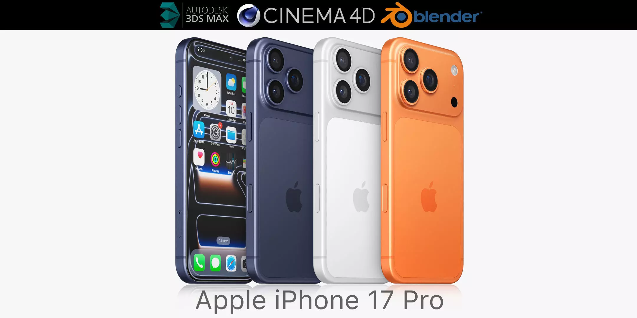 Apple iPhone 17 pro All colors 3D model_0