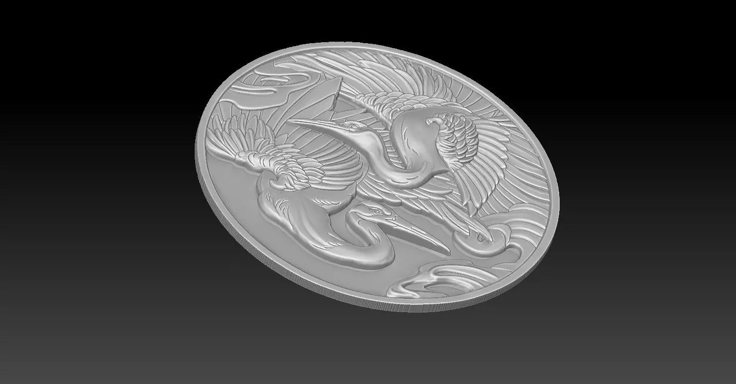 1 bird seed coin CNC Relief Model 3D print model_4