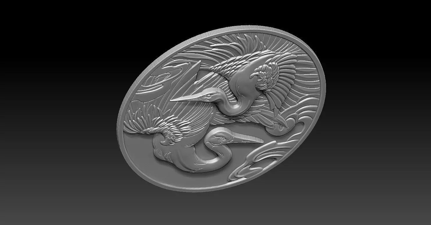 1 bird seed coin CNC Relief Model 3D print model_5