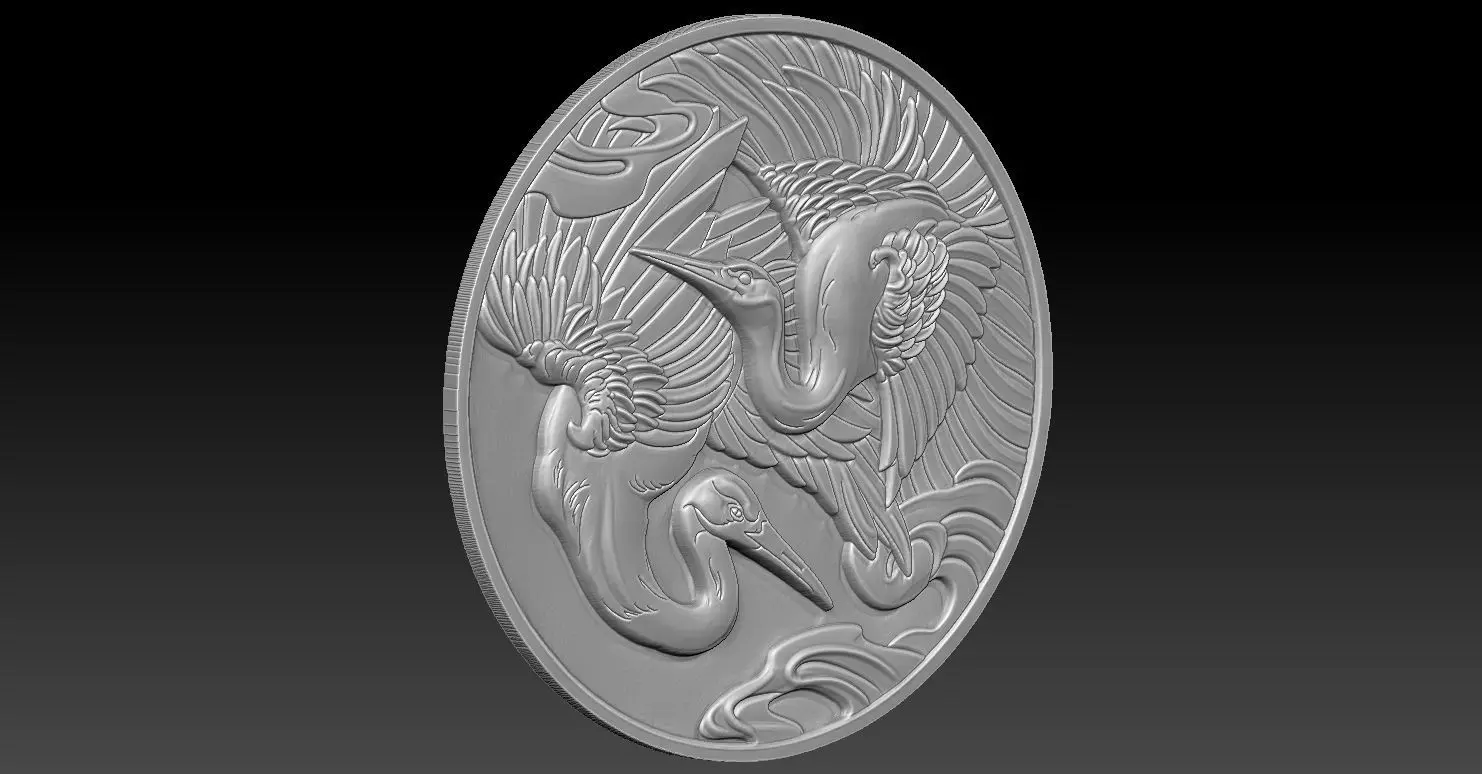 1 bird seed coin CNC Relief Model 3D print model_2
