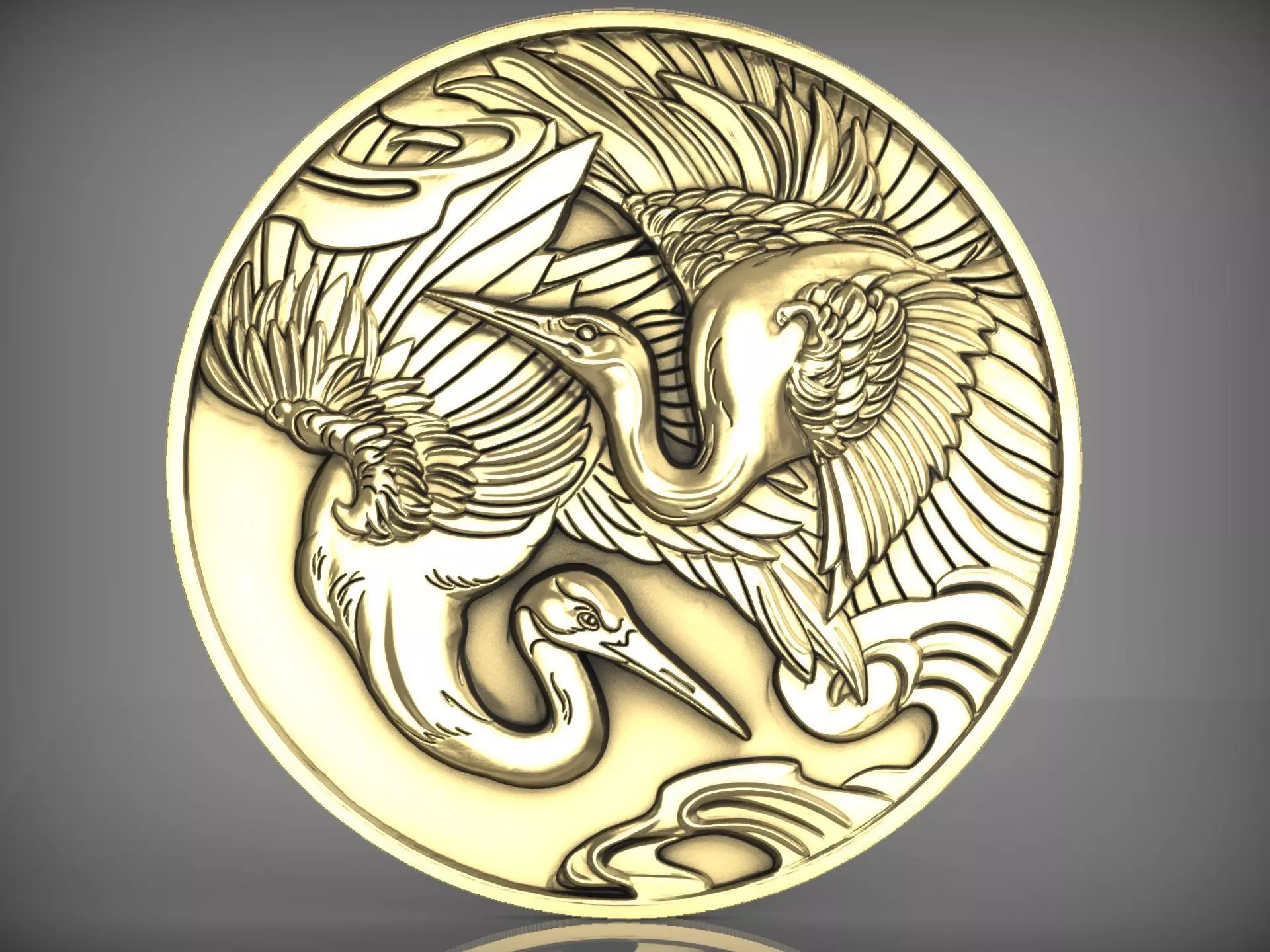 1 bird seed coin CNC Relief Model 3D print model_0