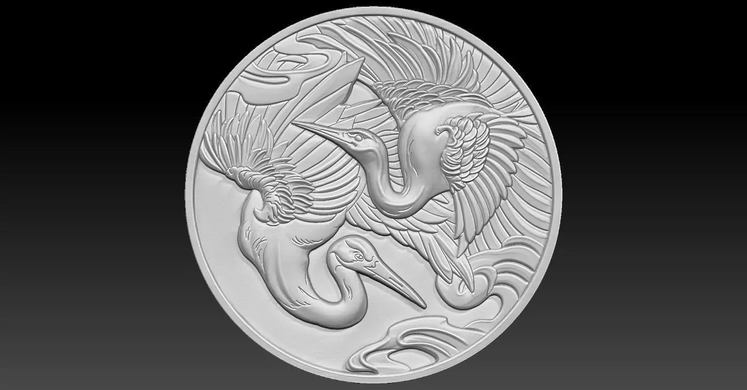 1 bird seed coin CNC Relief Model 3D print model_1